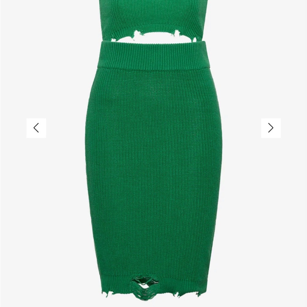 SER.O.YA Green Midi Pencil Skirt Set for Cocktail - Picture 2 of 11